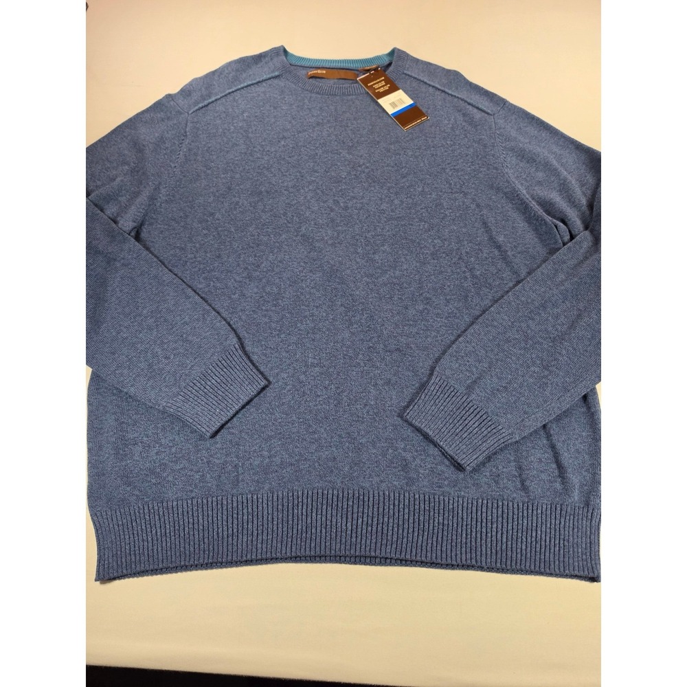 Perry Ellis Mens Bluesteel Cotton Crew‎ Neck Sweater XL 42HG7259PS New With Tags